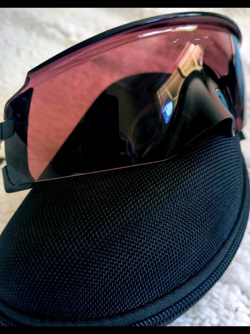 Sport Shield Sunglasses with Rose-Tinted Lens